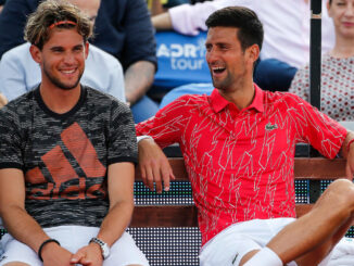 Dominic Thiem i Novak Djokovic (fot. Adria Tour)