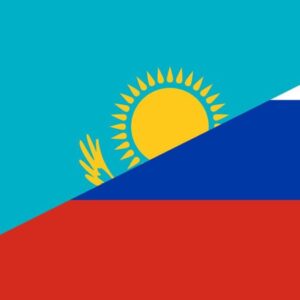 Flaga Rosji i Kazachstanu (źródło: snappygoat.com)