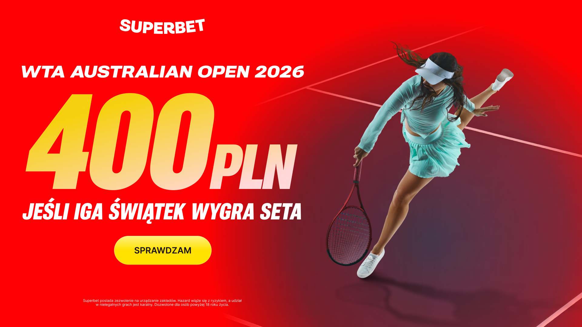 400 PLN za wygranego seta Świątek z Rybakiną! [PROMOCJA]