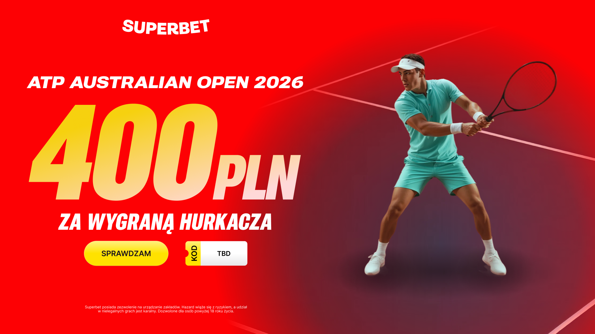 Promocja Australian Open 2026 - bonus 400 PLN