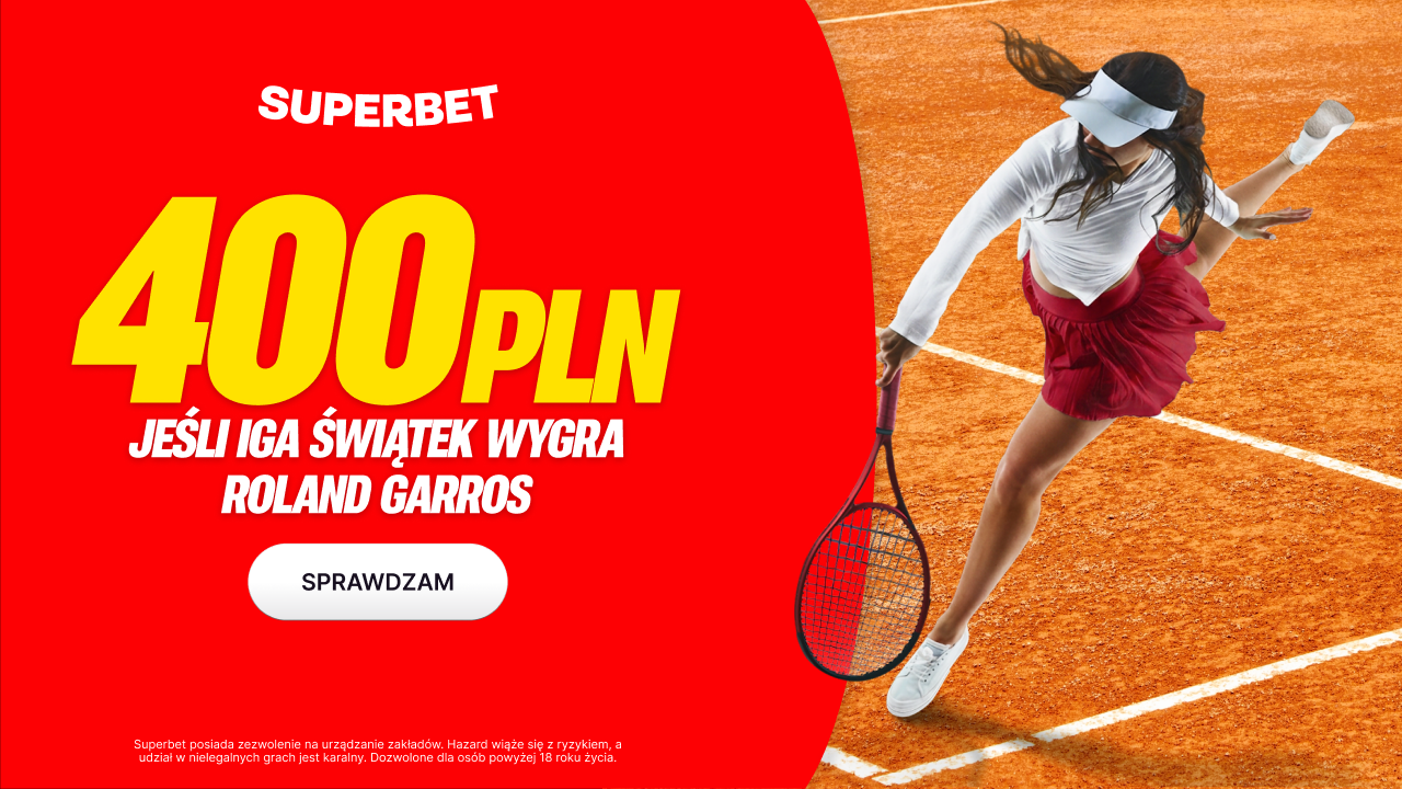 400 PLN za tytuł Świątek na Roland Garros! [PROMOCJA]