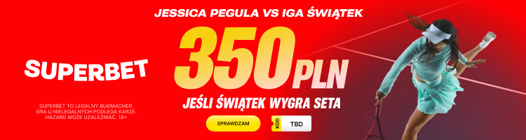 350 PLN za seta Świątek z Pegulą | WTA Cincinnati [PROMOCJA]